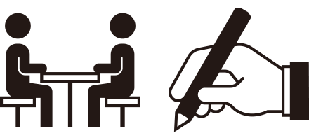 面接・筆記試験のイラスト